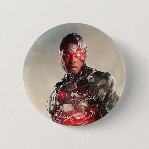Justice League Cyborg op slagveld Ronde Button 5,7 Cm