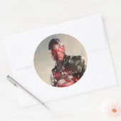 Justice League | Cyborg op slagveld Ronde Sticker (Envelop)