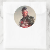 Justice League | Cyborg op slagveld Ronde Sticker (Tas)