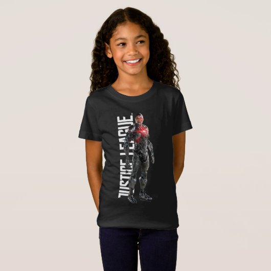 Justice League | Cyborg op slagveld T-shirt (Voorkant volledig)