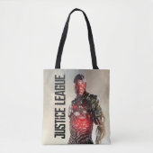 Justice League | Cyborg op slagveld Tote Bag (Voorkant)