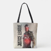 Justice League | Cyborg op slagveld Tote Bag (Achterkant)