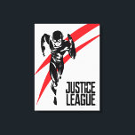 Justice League | De flits die Noir Pop Art in werk Canvas Afdruk<br><div class="desc">Bekijk deze zwarte en witte gestileerde tekening van Justice League's The Flash terwijl hij op topsnelheid draait. Deze pop kunst inspireerde grafisch wordt geaccentueerd door rode streepjes die achter de Flits slepen.</div>