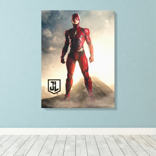 Justice League | De flits op slagveld Canvas Afdruk (Insitu (Houten vloer))
