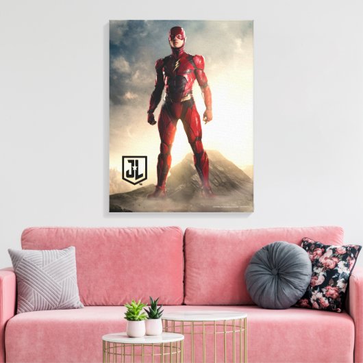 Justice League | De flits op slagveld Canvas Afdruk (Insitu (Woonkamer))