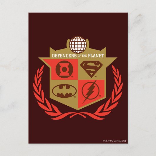 Justice League Defenders of the Planet Briefkaart (Voorkant)
