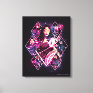 Justice League   Diamond Galactic Group Panels Canvas Afdruk