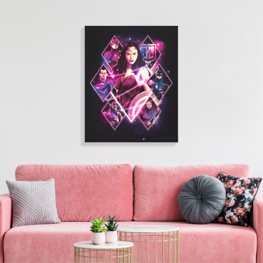 Justice League | Diamond Galactic Group Panels Canvas Afdruk (Insitu (Woonkamer))