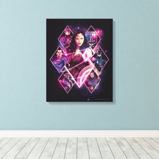 Justice League | Diamond Galactic Group Panels Canvas Afdruk (Insitu (Houten vloer))