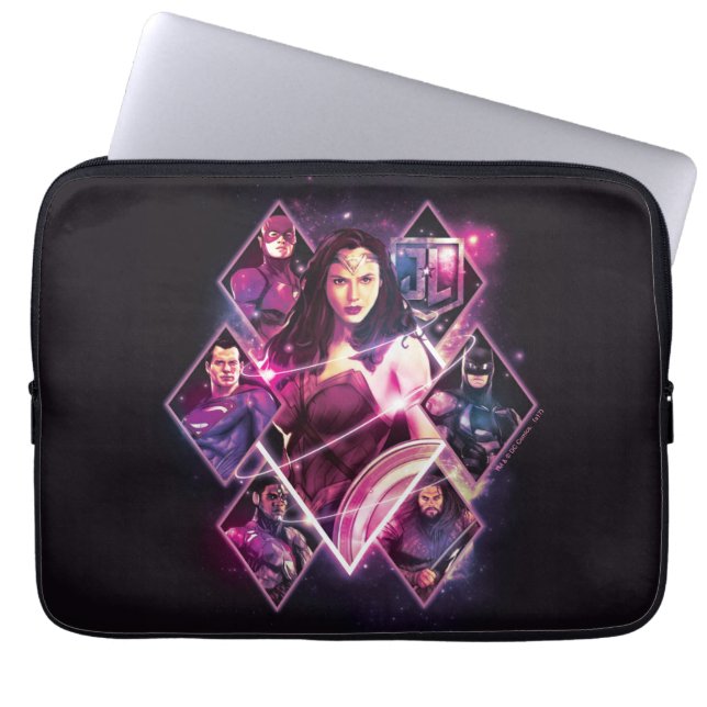 Justice League | Diamond Galactic Group Panels Laptop Sleeve (Voorkant)