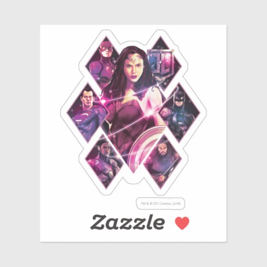 Justice League | Diamond Galactic Group Panels Sticker (Vel)