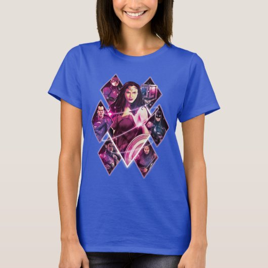 Justice League | Diamond Galactic Group Panels T-shirt (Voorkant)