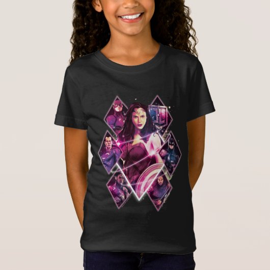 Justice League | Diamond Galactic Group Panels T-shirt (Voorkant)