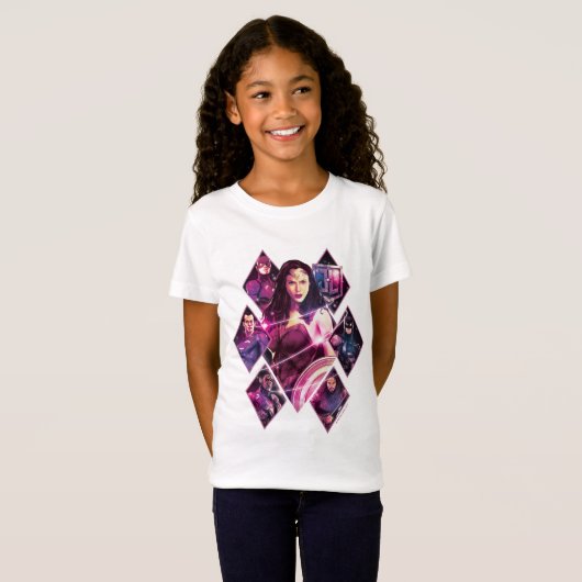 Justice League | Diamond Galactic Group Panels T-shirt (Voorkant volledig)