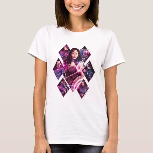 Justice League | Diamond Galactic Group Panels T-shirt (Voorkant)