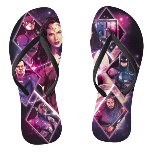 Justice League | Diamond Galactic Group Panels Teenslippers (Voetbed)