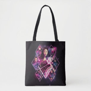 Justice League Diamond Galactic Group Panels Tote Bag