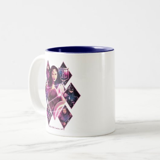 Justice League | Diamond Galactic Group Panels Tweekleurige Koffiemok (Voorkant links)