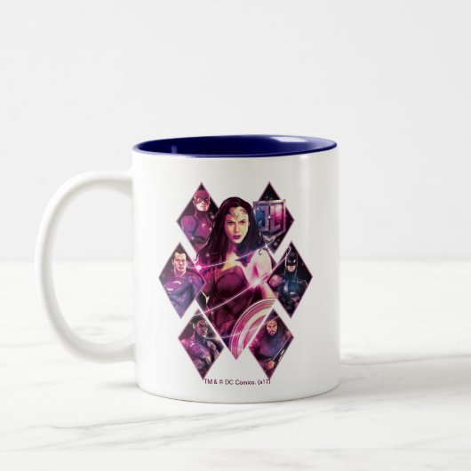 Justice League | Diamond Galactic Group Panels Tweekleurige Koffiemok (Links)