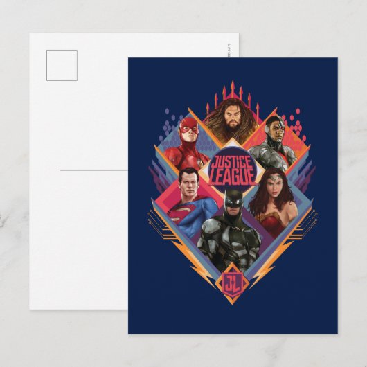 Justice League | Diamond Hatch Group Badge Briefkaart (Voorkant / Achterkant)