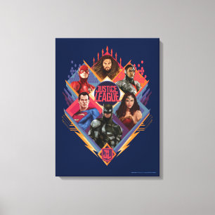 Justice League   Diamond Hatch Group Badge Canvas Afdruk