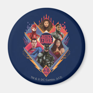 Justice League Diamond Hatch Group Badge Magneet