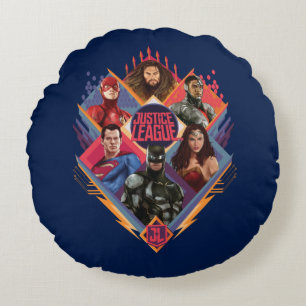 Justice League   Diamond Hatch Group Badge Rond Kussen