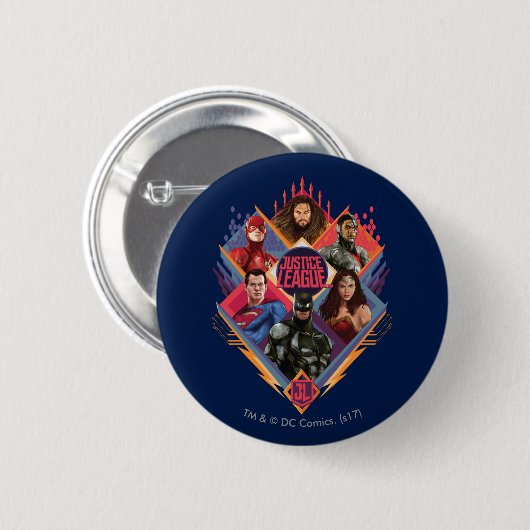 Justice League | Diamond Hatch Group Badge Ronde Button 5,7 Cm (Voorkant /achterkant)