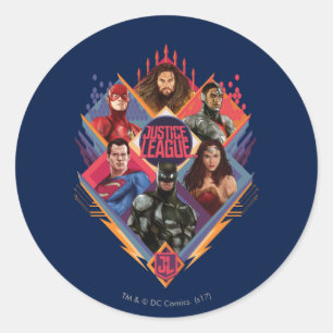 Justice League Diamond Hatch Group Badge Ronde Sticker
