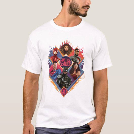 Justice League | Diamond Hatch Group Badge T-shirt (Voorkant)