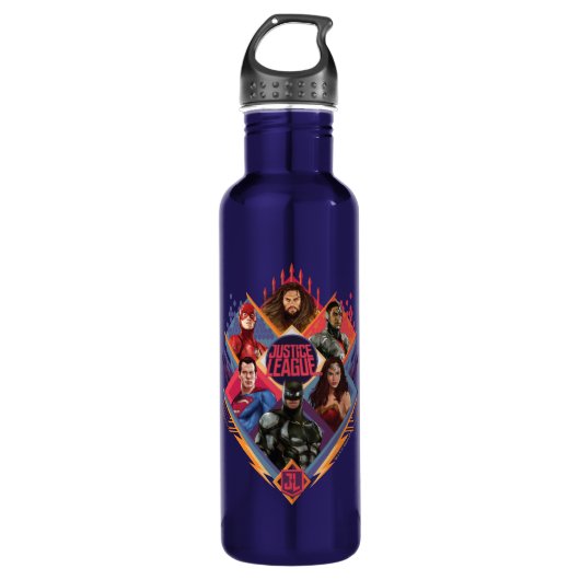 Justice League | Diamond Hatch Group Badge Waterfles (Voorkant)
