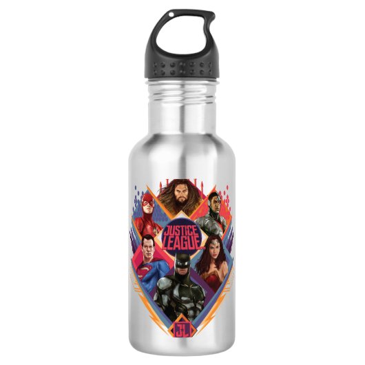 Justice League | Diamond Hatch Group Badge Waterfles (Voorkant)