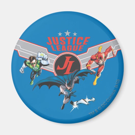 Justice League Flying Air Badge and Heroes Magneet (Voorkant)