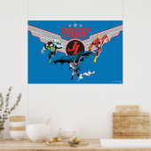 Justice League Flying Air Badge and Heroes Poster (Keuken)
