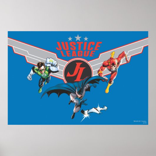 Justice League Flying Air Badge and Heroes Poster (Voorkant)