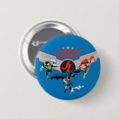 Justice League Flying Air Badge and Heroes Ronde Button 5,7 Cm (Voorkant /achterkant)