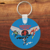 Justice League Flying Air Badge and Heroes Sleutelhanger (Voorkant)