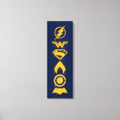 Justice League | Gestolen teamsymbolen Lineup Canvas Afdruk (Voorkant)