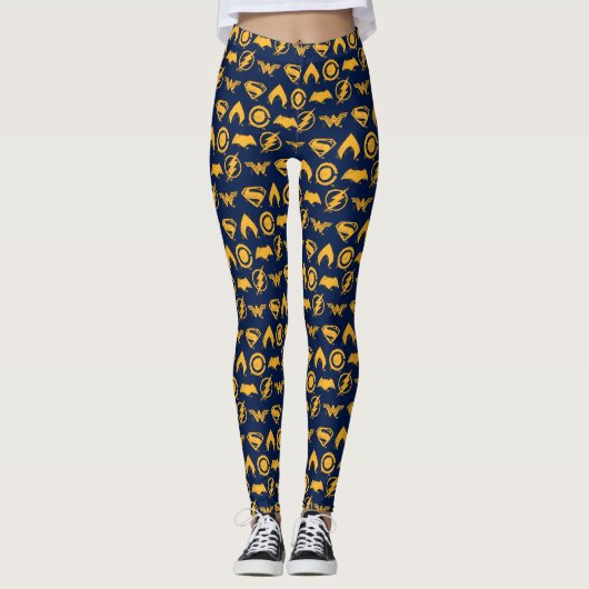 Justice League | Gestolen teamsymbolen Lineup Leggings (Voorkant)