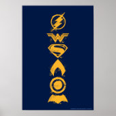 Justice League | Gestolen teamsymbolen Lineup Poster (Voorkant)