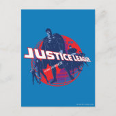 Justice League Global Heroes en Wereldbol Briefkaart (Voorkant)