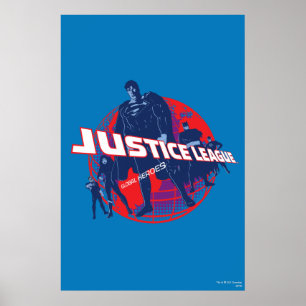 Justice League Global Heroes en Wereldbol Poster