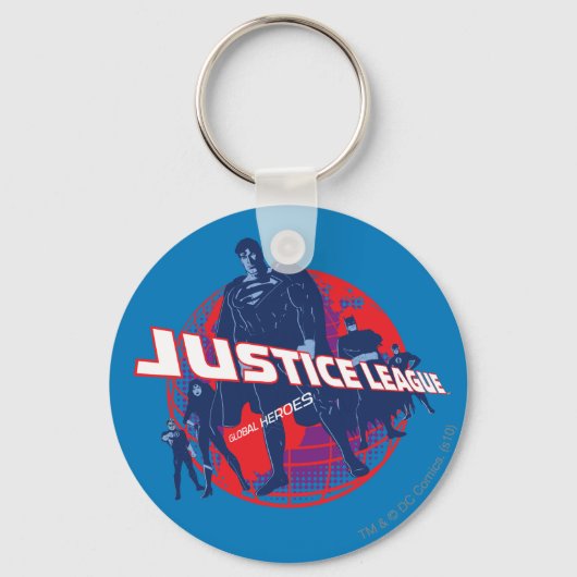 Justice League Global Heroes en Wereldbol Sleutelhanger (Voorkant)