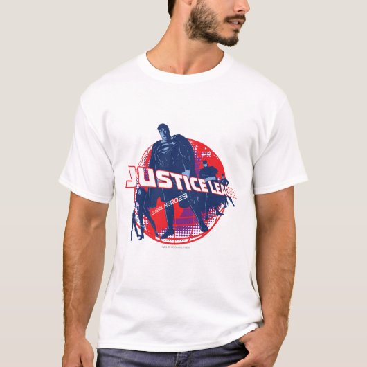 Justice League Global Heroes en Wereldbol T-shirt (Voorkant)