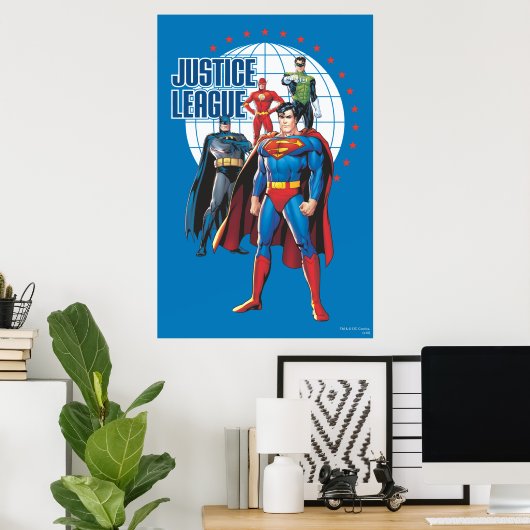 Justice League Global Heroes Poster (Thuiskantoor)