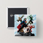 Justice League - Groep 1 Vierkante Button 5,1 Cm (Voorkant /achterkant)