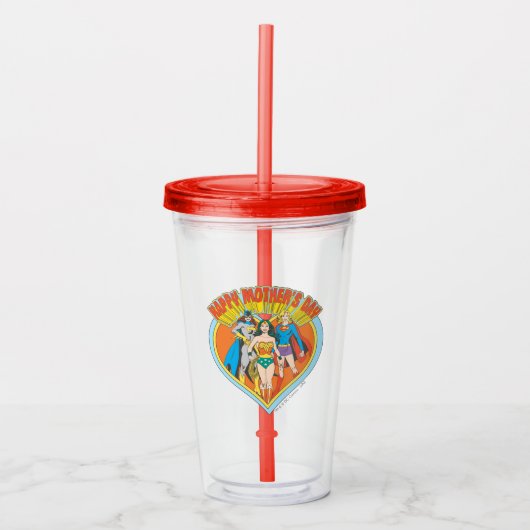 Justice League | Happy Moederdag Acryl Drinkbeker (Voorkant)