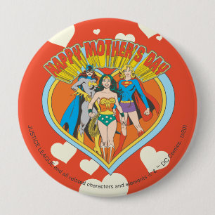 Justice League Happy Moederdag Ronde Button 4,0 Cm