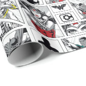 Justice League Helden Paneel Patroon Cadeaupapier (Rol Hoek)
