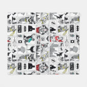 Justice League Heldhaftig Paneel Patroon Fleece Deken (Voorkant (Horizontaal))